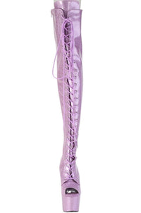 Pleaser  ADORE-3021GP Thigh Boot in Purple Patent
