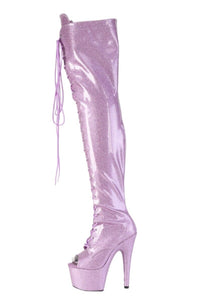 Pleaser  ADORE-3021GP Thigh Boot in Purple Patent