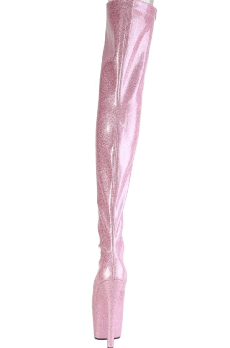 Pleaser  ADORE-3021GP Thigh Boot in Pink Patent