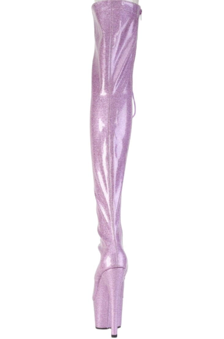 Pleaser  ADORE-3021GP Thigh Boot in Purple Patent