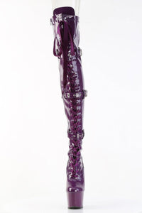 Pleaser  ADORE-3028 Thigh Boot in Purple Stretch Patent