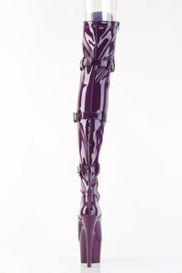 Pleaser  ADORE-3028 Thigh Boot in Purple Stretch Patent
