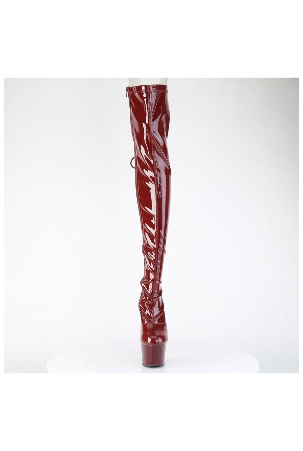 Pleaser  ADORE-3063 Thigh Boot in Burgundy Patent