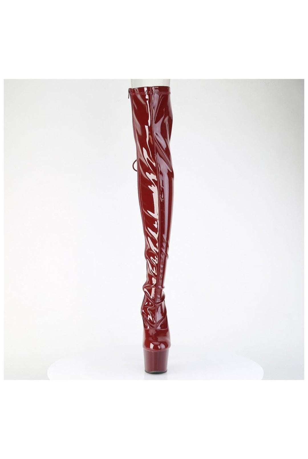Pleaser  ADORE-3063 Thigh Boot in Burgundy Patent