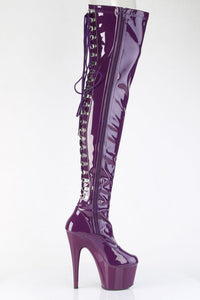 Pleaser  ADORE-3063 Thigh Boot in Purple Stretch Patent