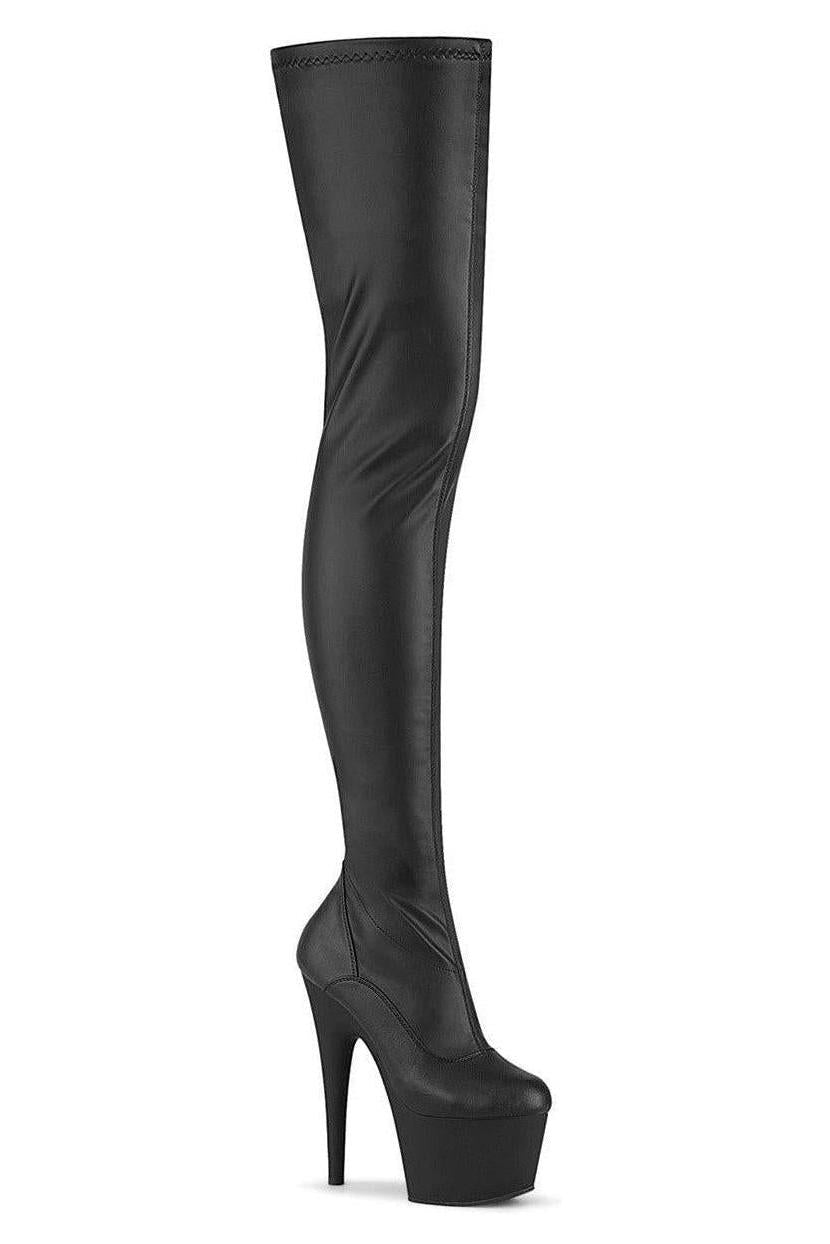 Pleaser Black Thigh Boots Platform Stripper Shoes | Buy at Sexyshoes.com