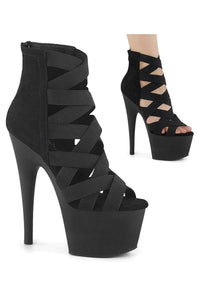 Pleaser  ADORE-700-24 Sandal in Black Faux Suede from SexyShoes.com