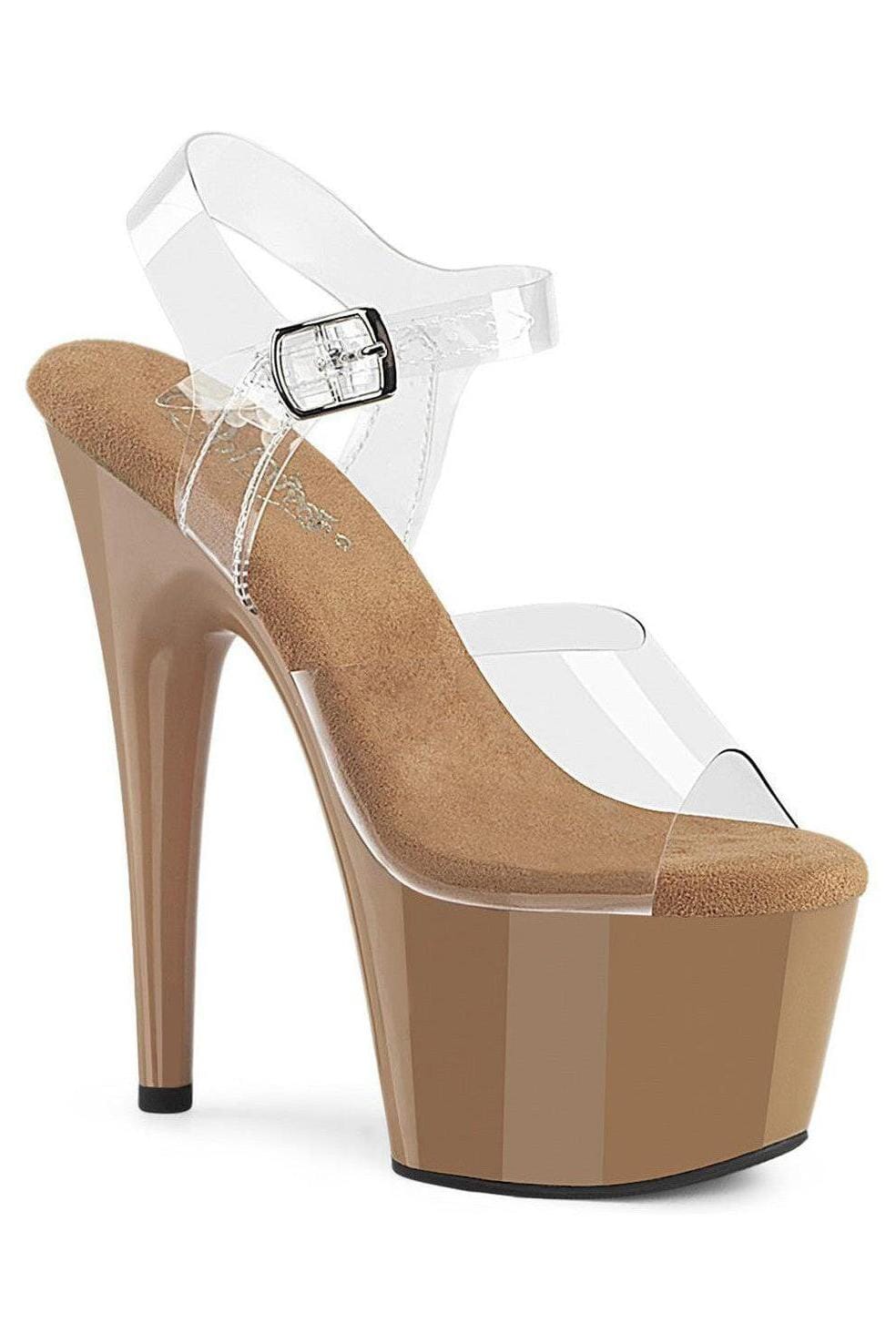 Pleaser  ADORE-708 Sandal in Clear Vinyl from SexyShoes.com