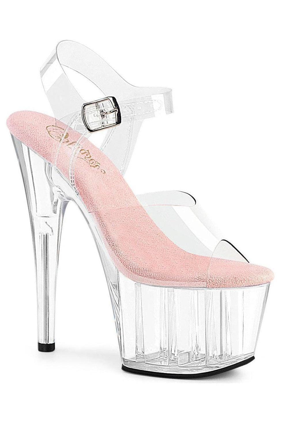 Pleaser  ADORE-708 Sandal in Clear Vinyl from SexyShoes.com
