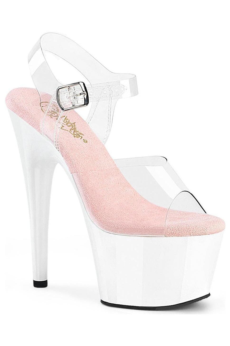 Pleaser  ADORE-708 Sandal in Clear Vinyl from SexyShoes.com