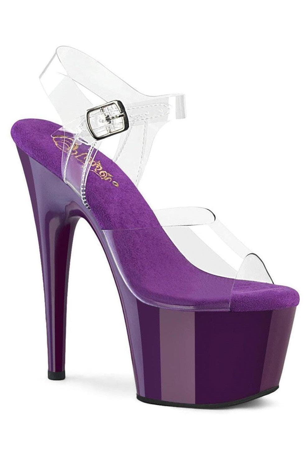 Pleaser  ADORE-708 Sandal in Clear Vinyl from SexyShoes.com