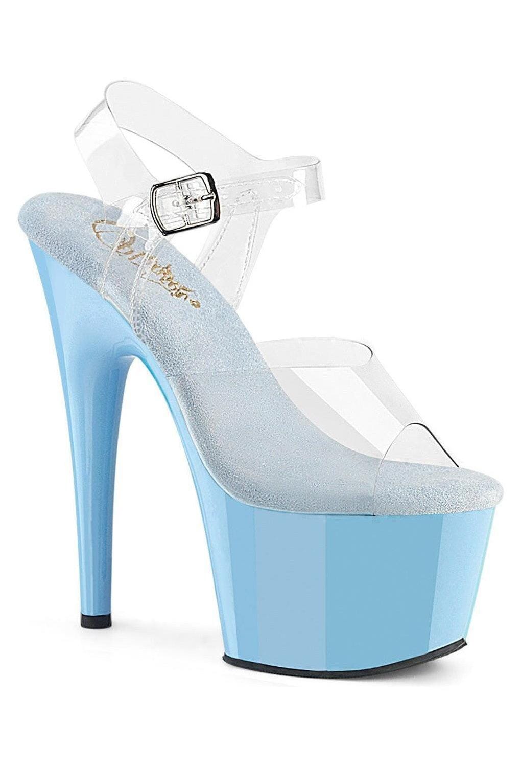 Pleaser  ADORE-708 Sandal in Clear Vinyl from SexyShoes.com