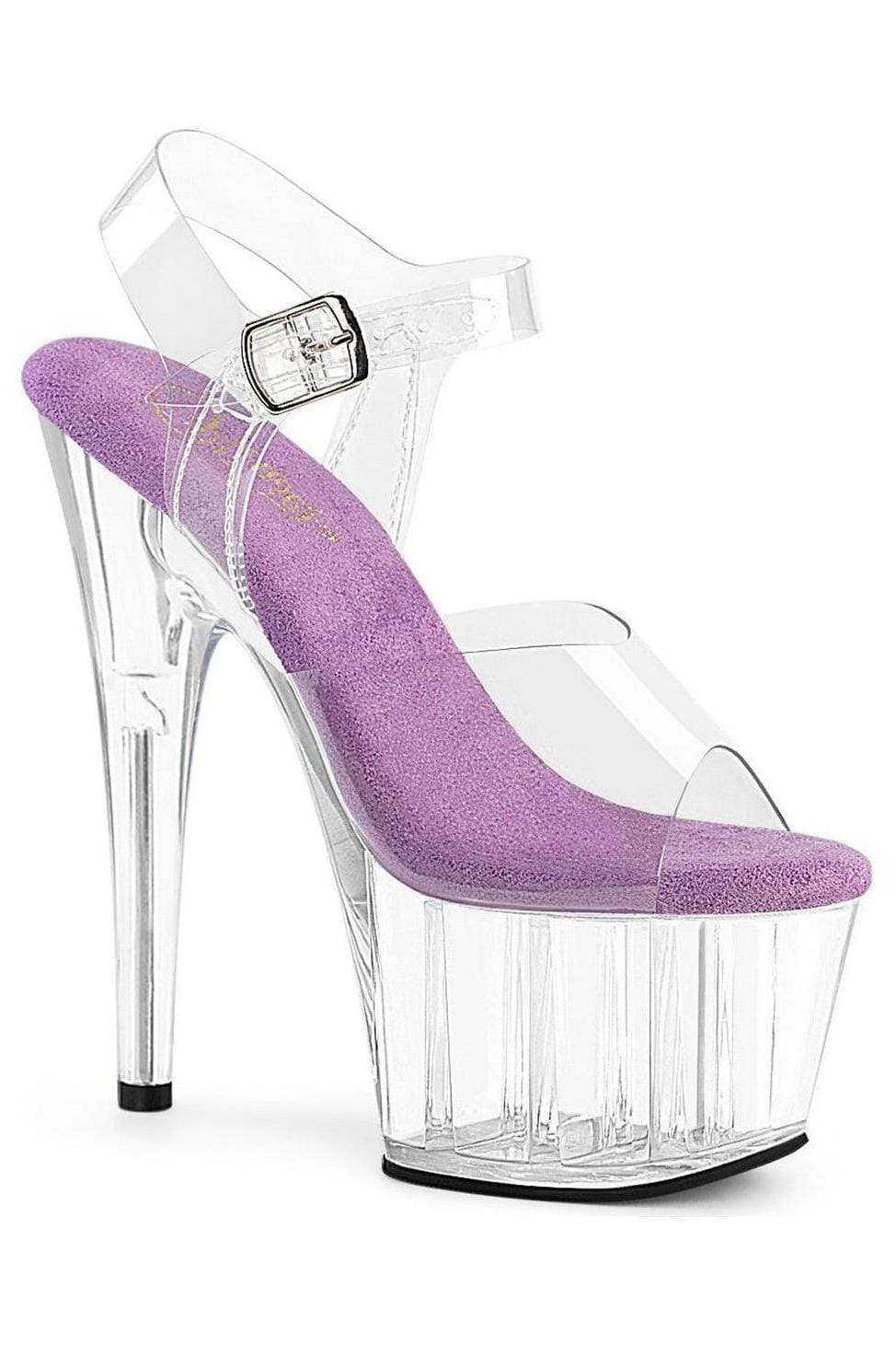 Pleaser  ADORE-708 Sandal in Clear Vinyl from SexyShoes.com