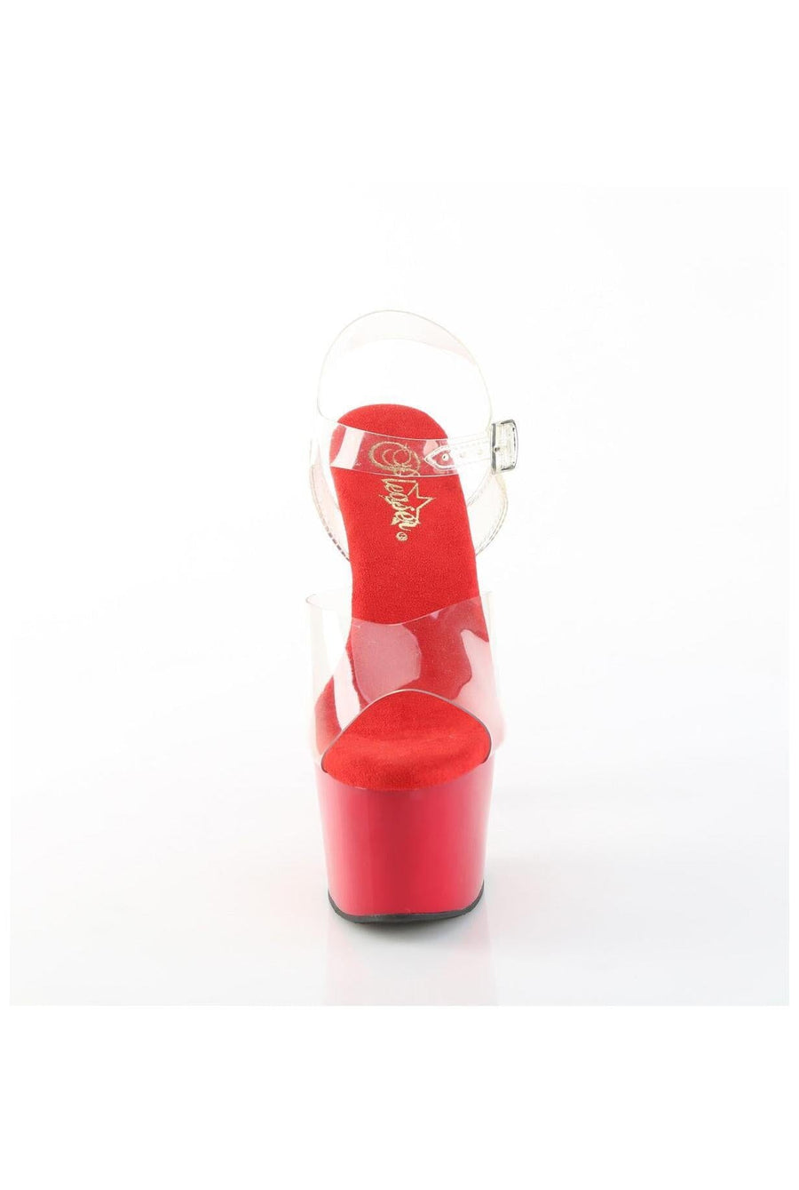 Pleaser  ADORE-708 Sandal in Clear Vinyl