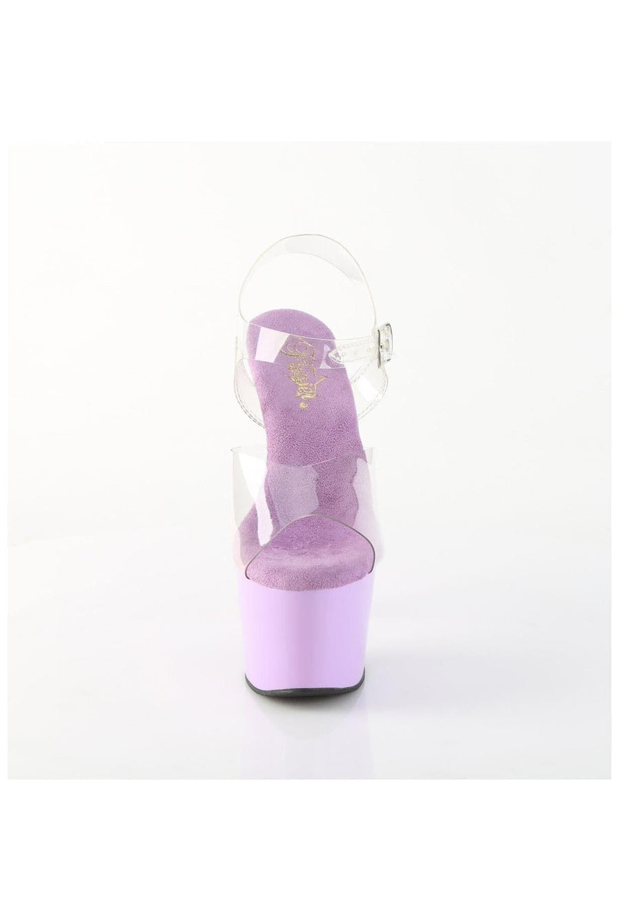 Pleaser  ADORE-708 Sandal in Clear Vinyl