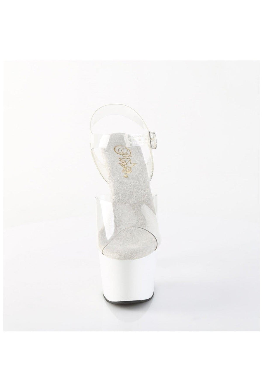 Pleaser  ADORE-708 Sandal in Clear Vinyl
