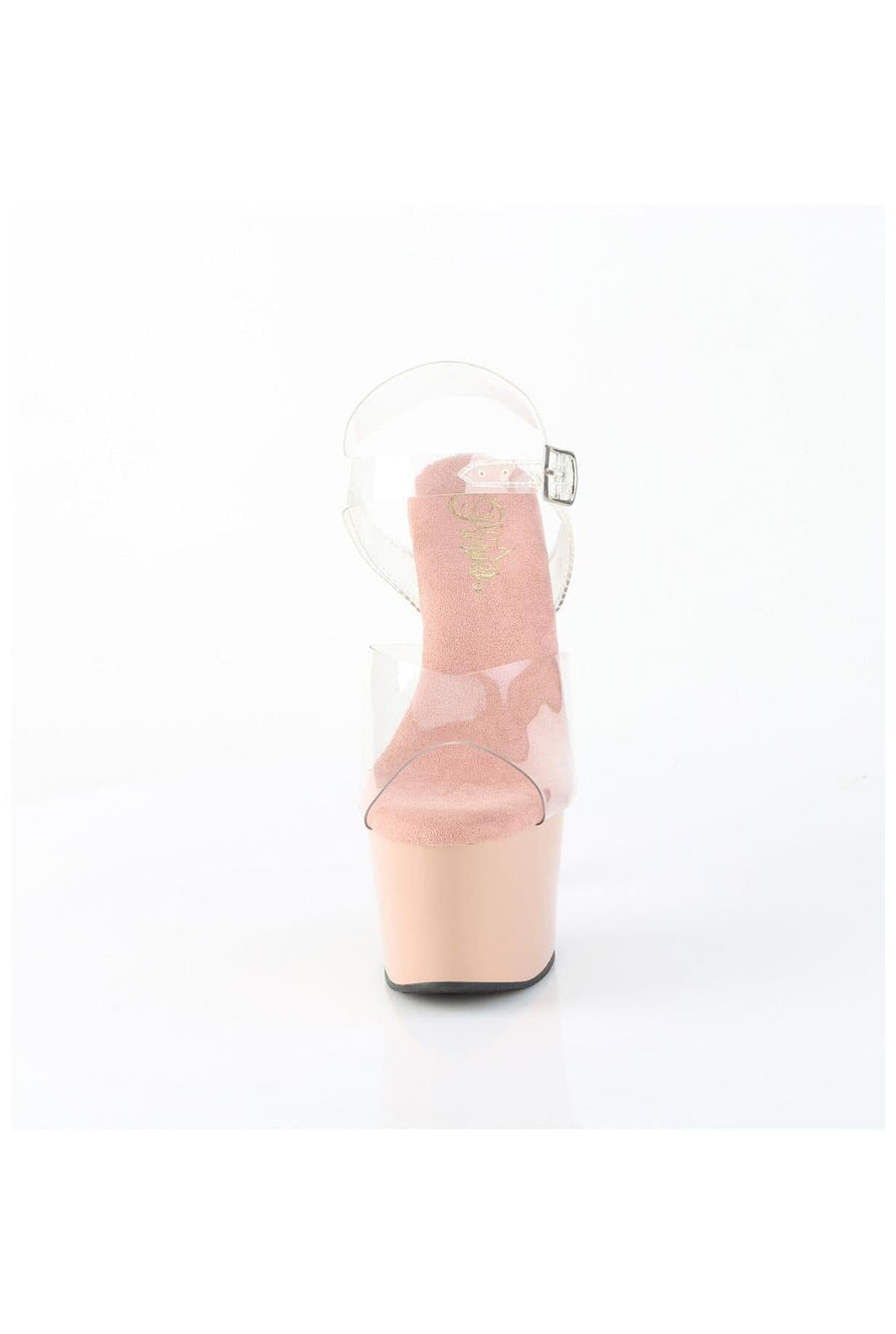 Pleaser  ADORE-708 Sandal in Clear Vinyl