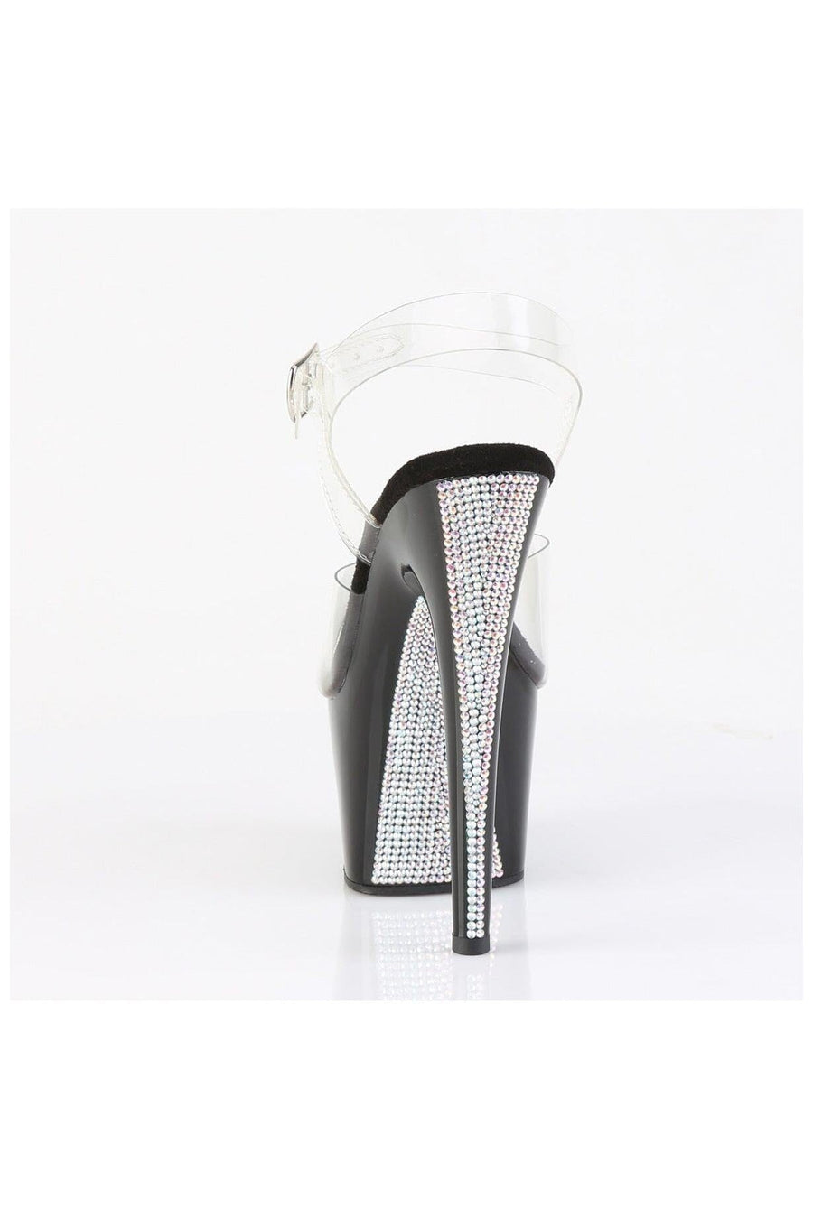 Pleaser  ADORE-708CRS-2 Sandal in Clear Vinyl