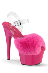 Pleaser  ADORE-708FUR Sandal in Fuchsia Faux Fur from SexyShoes.com
