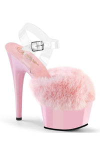 Pleaser  ADORE-708FUR Sandal in Pink Faux Fur