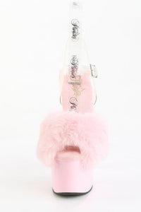 Pleaser  ADORE-708FUR Sandal in Pink Faux Fur