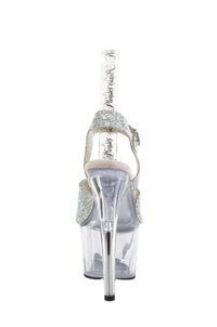 Pleaser  ADORE-708N-RS Sandal in Silver Vinyl