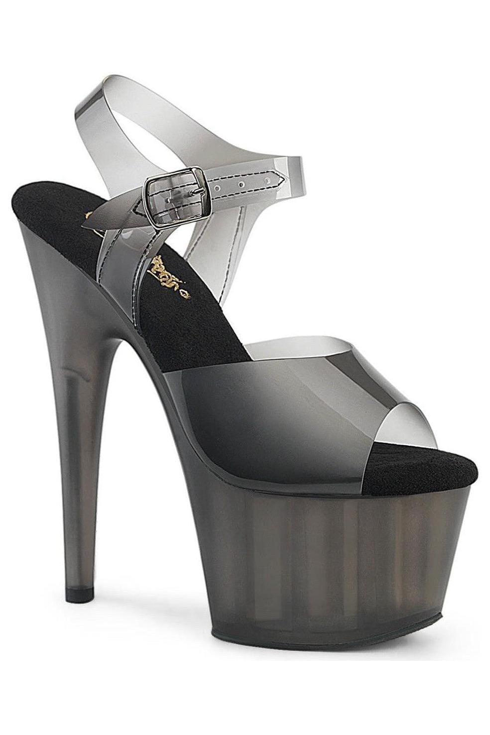 Pleaser  ADORE-708N-T Sandal in Black TPU Premium from SexyShoes.com