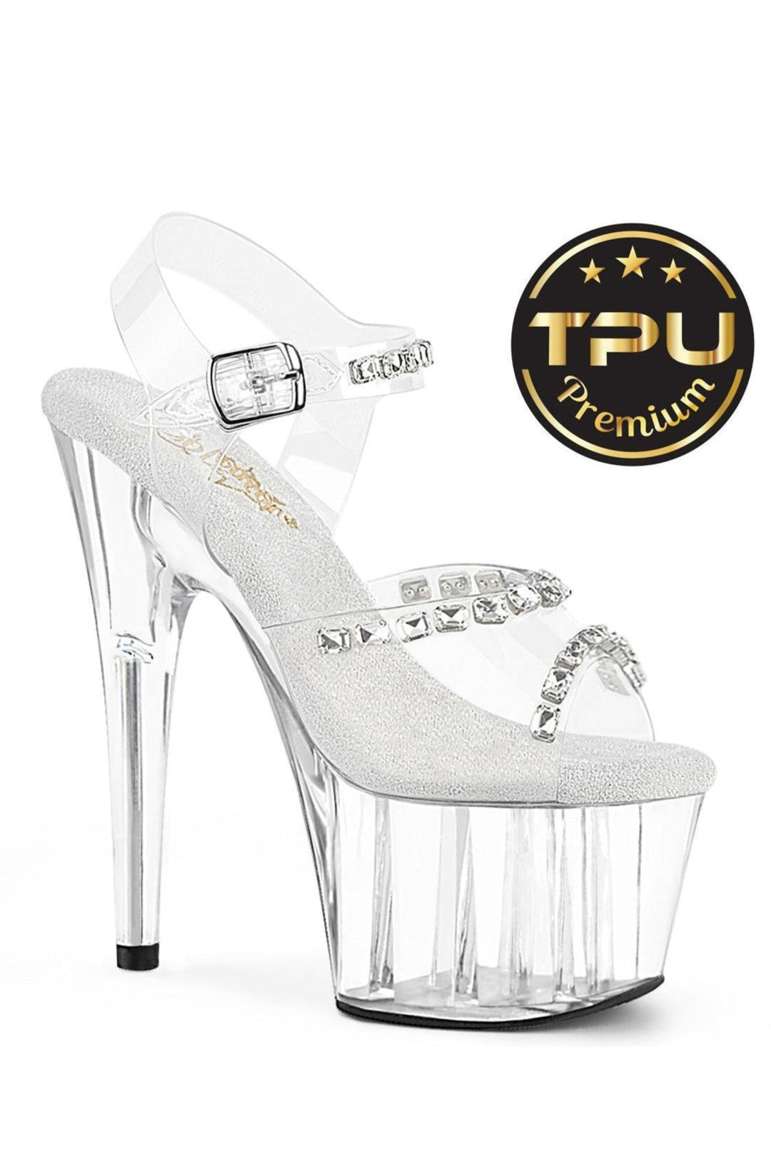Pleaser  ADORE-708PREM-STN Sandal in Clear TPU Premium from SexyShoes.com