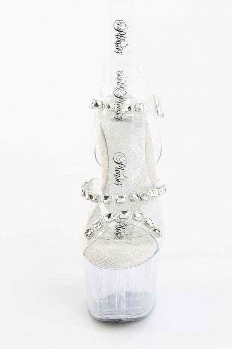 Pleaser  ADORE-708PREM-STN Sandal in Clear TPU Premium