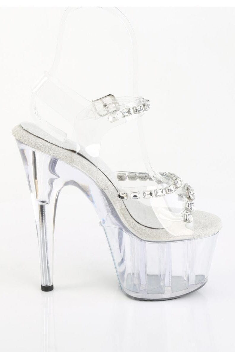 Pleaser  ADORE-708PREM-STN Sandal in Clear TPU Premium