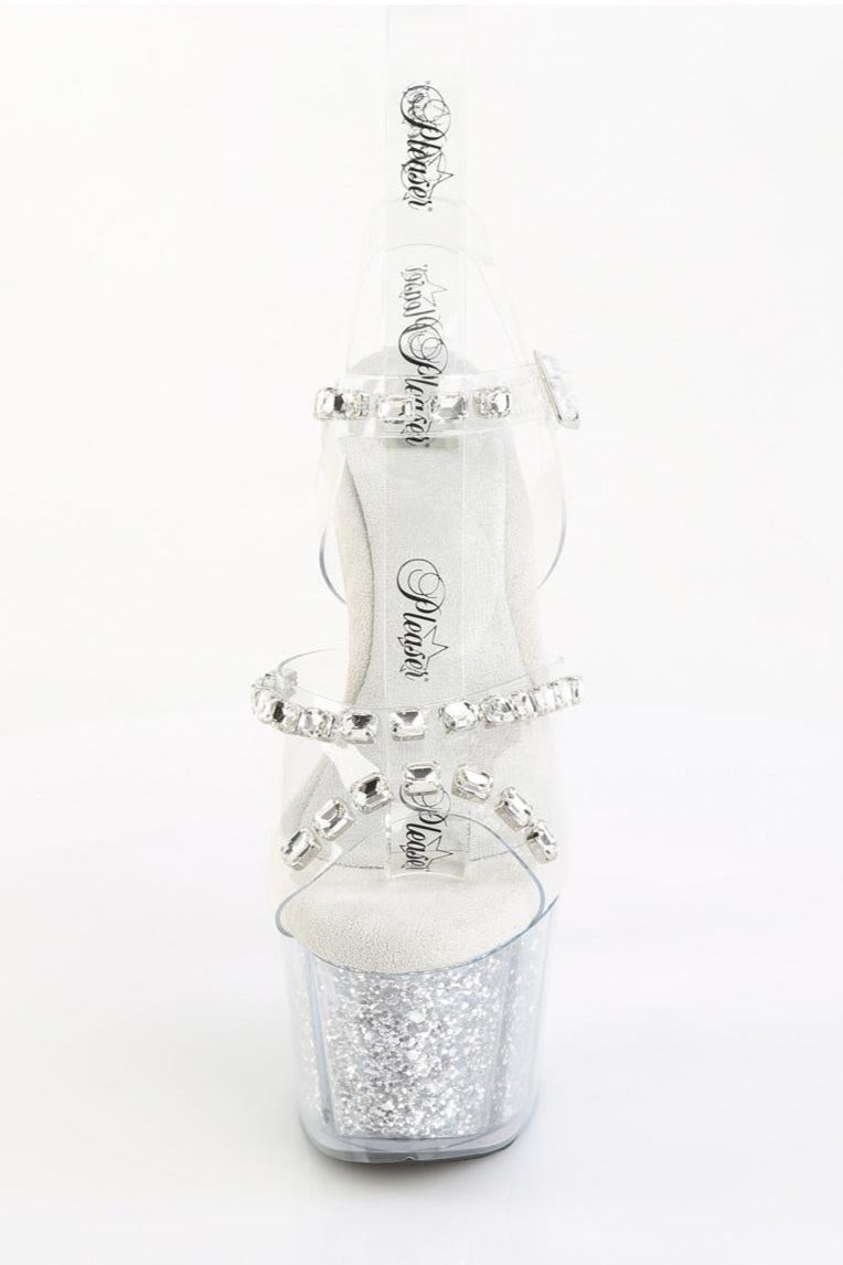 Pleaser  ADORE-708PREM-STNG Sandal in Clear TPU Premium
