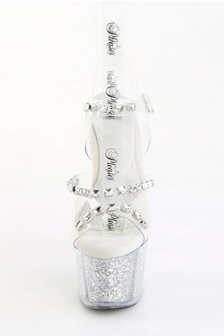 Pleaser  ADORE-708PREM-STNG Sandal in Clear TPU Premium