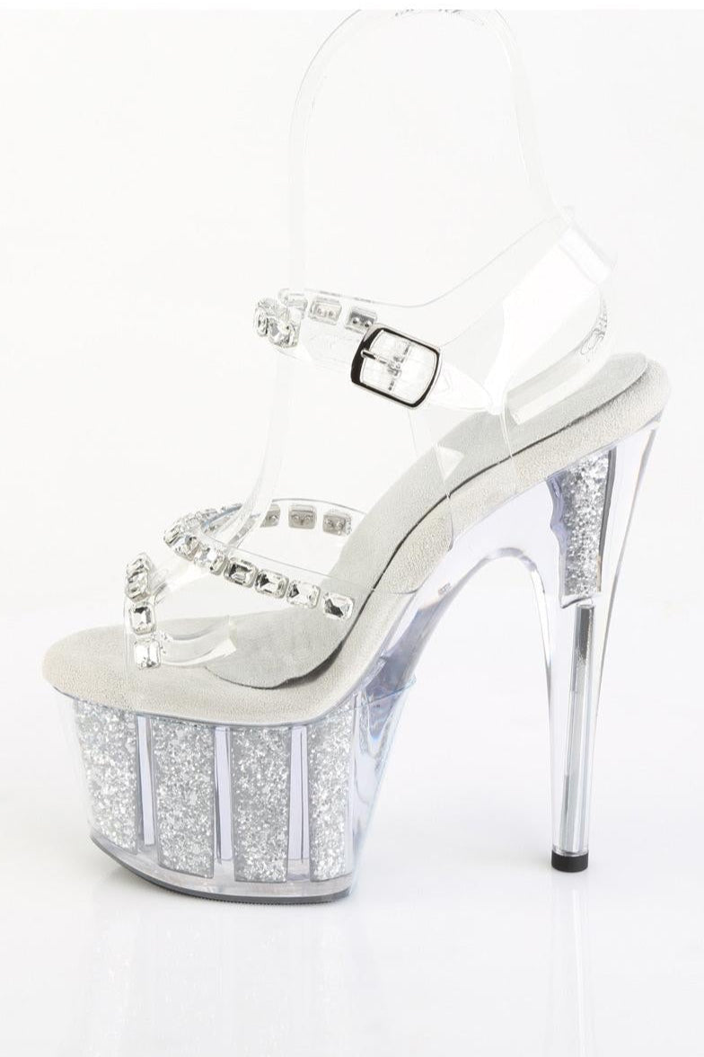 Pleaser  ADORE-708PREM-STNG Sandal in Clear TPU Premium