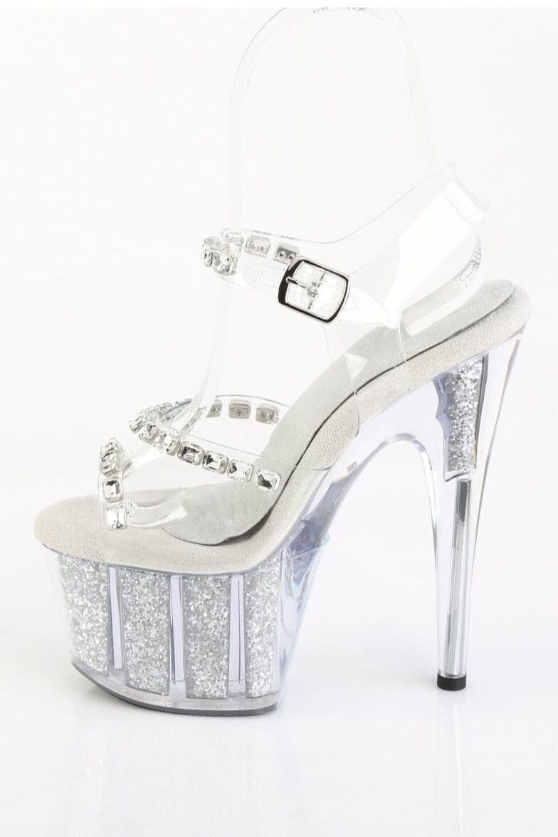 Pleaser  ADORE-708PREM-STNG Sandal in Clear TPU Premium