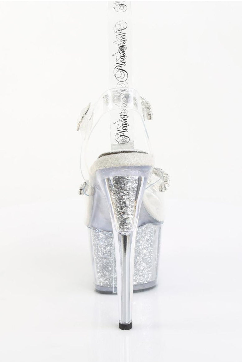 Pleaser  ADORE-708PREM-STNG Sandal in Clear TPU Premium
