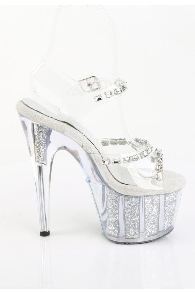 Pleaser  ADORE-708PREM-STNG Sandal in Clear TPU Premium