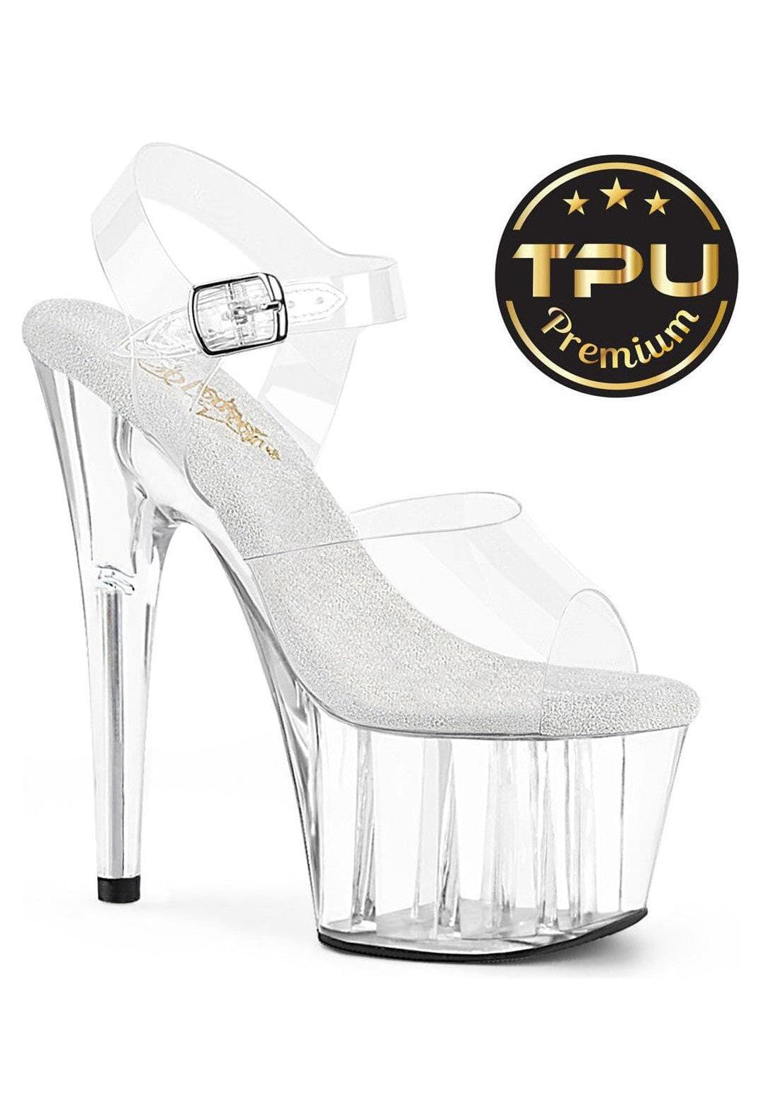 Pleaser  ADORE-708PREM Sandal in Clear TPU Premium from SexyShoes.com
