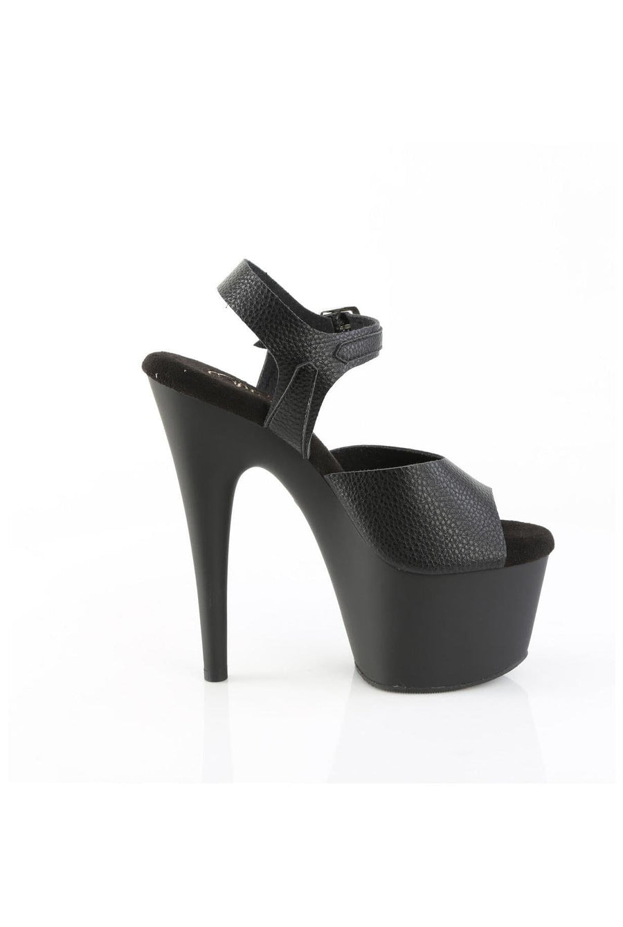 Pleaser  ADORE-708UL Sandal in Black Faux Leather
