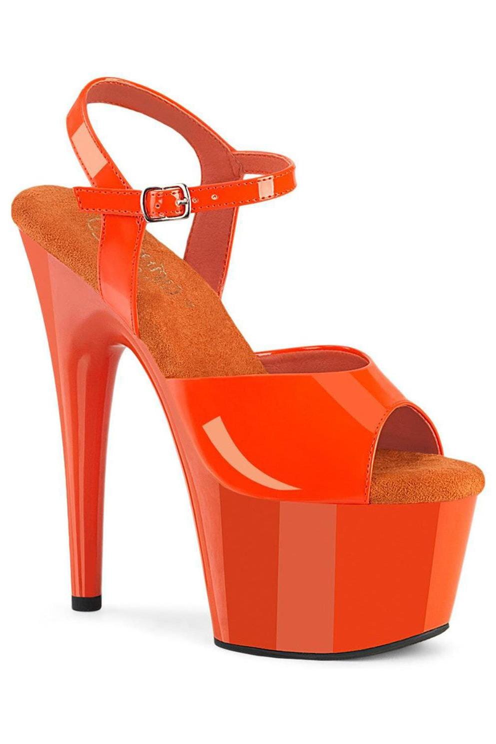 Pleaser  ADORE-709 Sandal in Orange Patent from SexyShoes.com