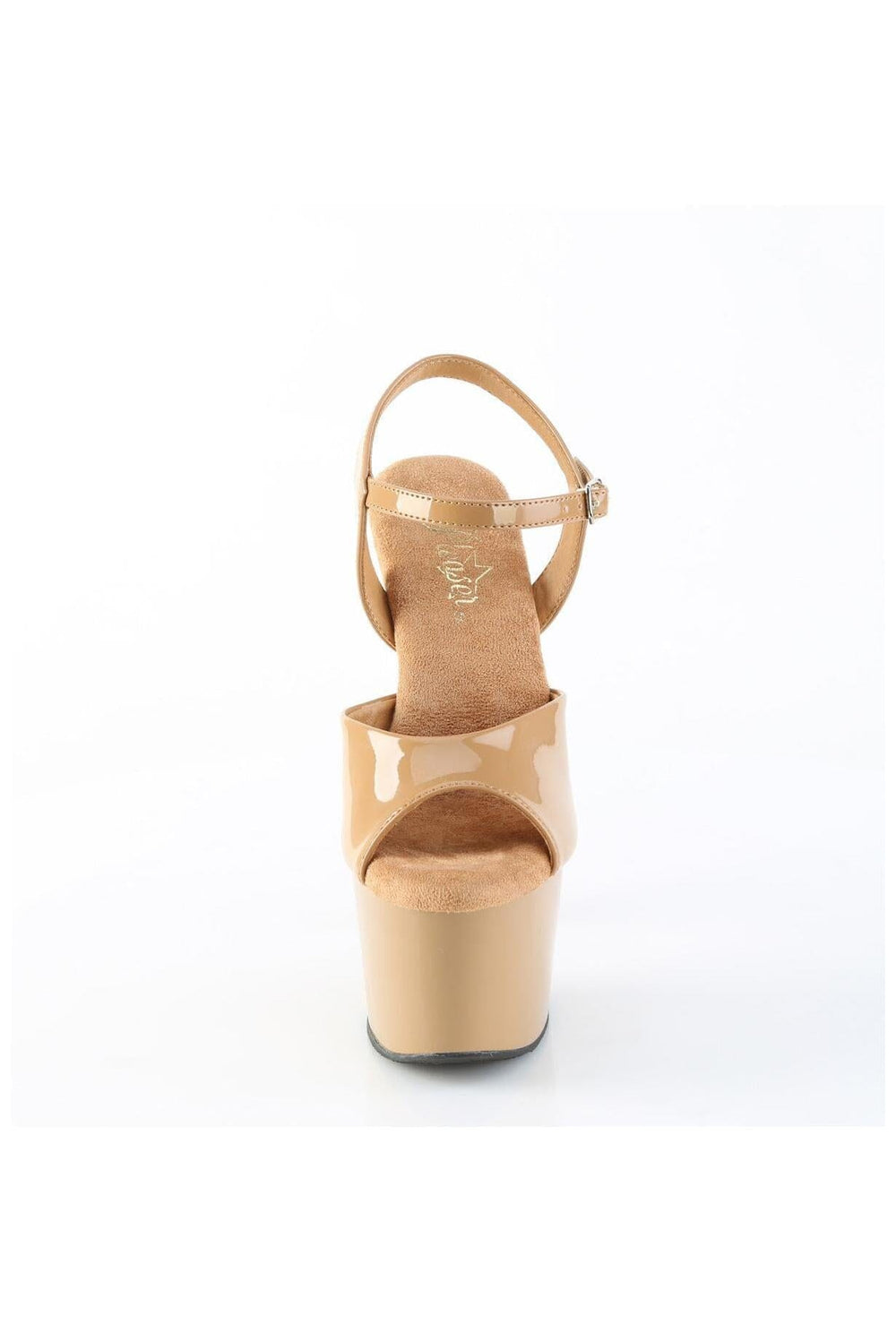 Pleaser  ADORE-709 Sandal in Brown Patent