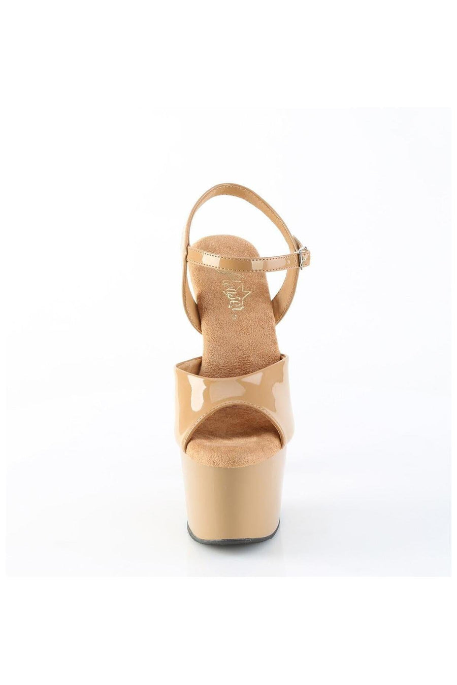 Pleaser  ADORE-709 Sandal in Brown Patent