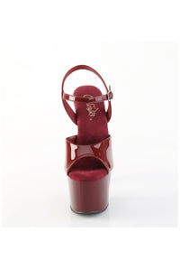 Pleaser  ADORE-709 Sandal in Burgundy Patent