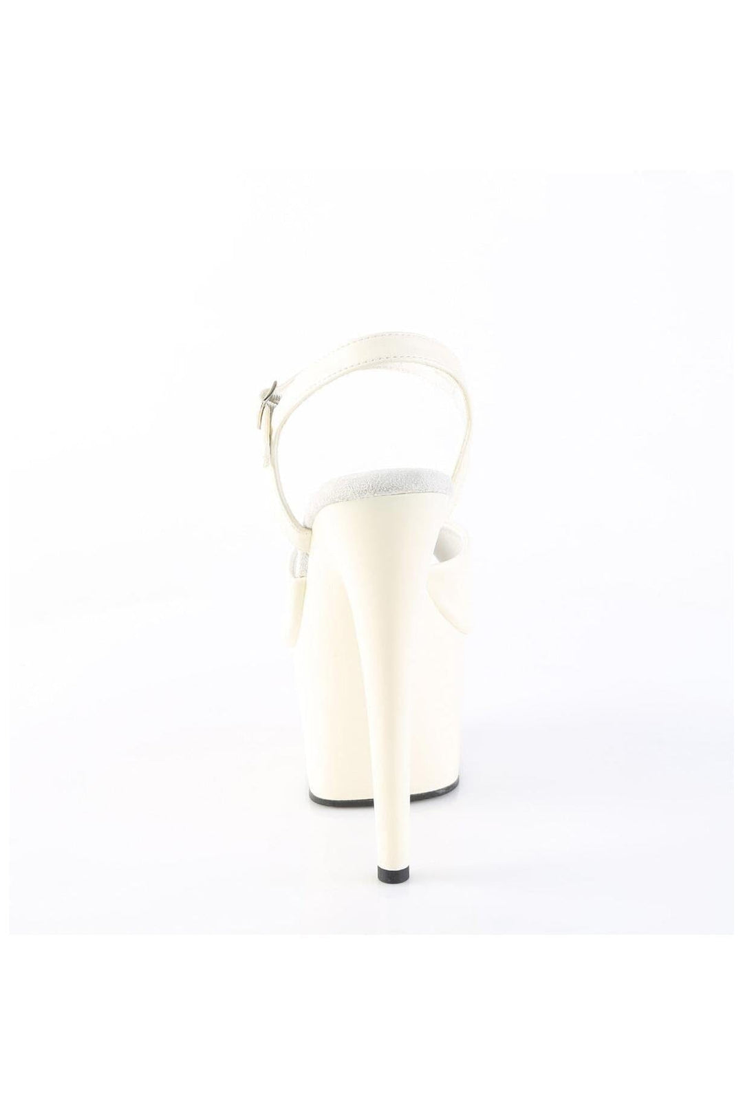 Pleaser  ADORE-709 Sandal in White Faux Leather