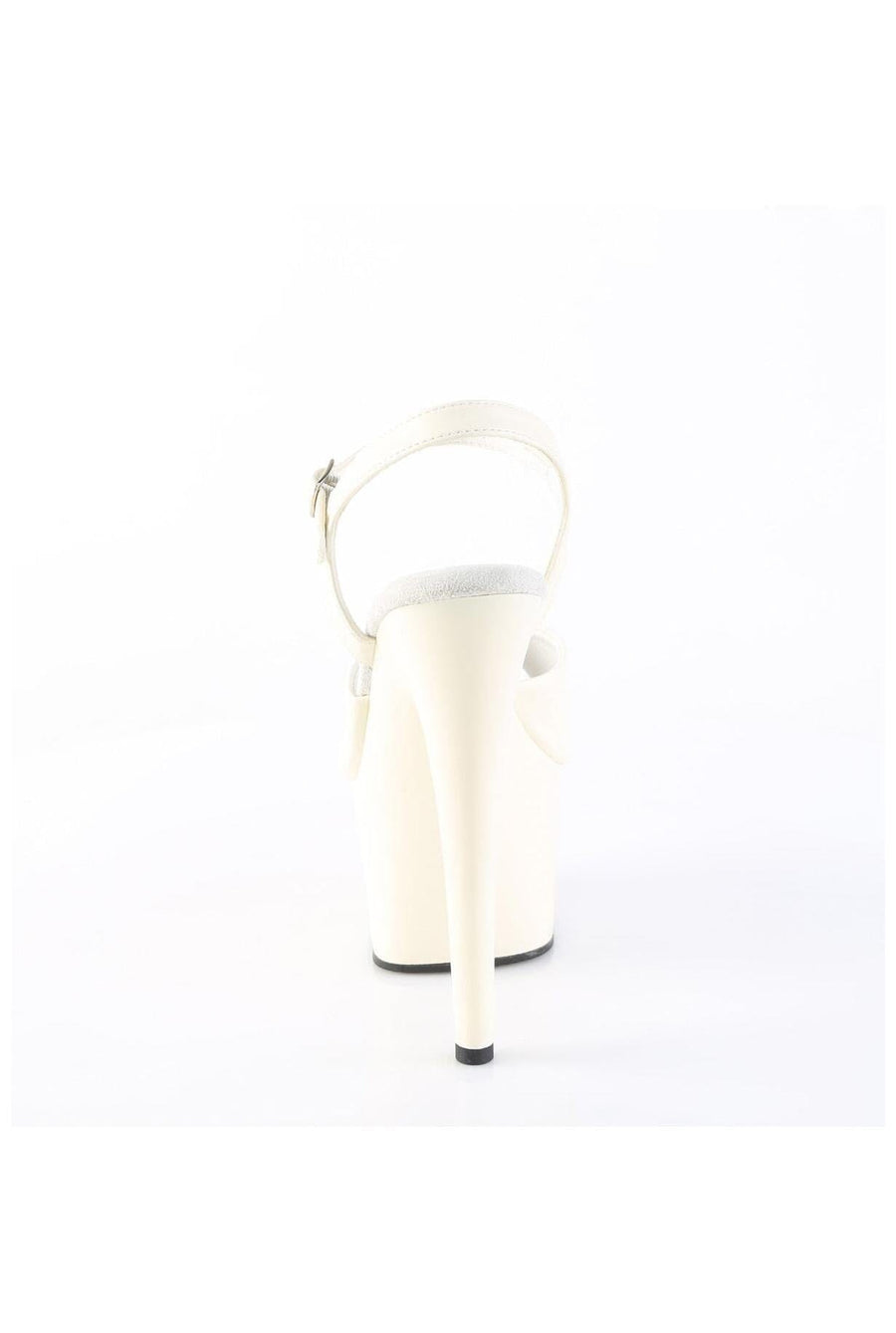 Pleaser  ADORE-709 Sandal in White Faux Leather