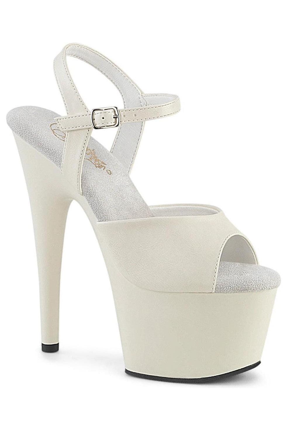 Pleaser  ADORE-709 Sandal in White Faux Leather from SexyShoes.com
