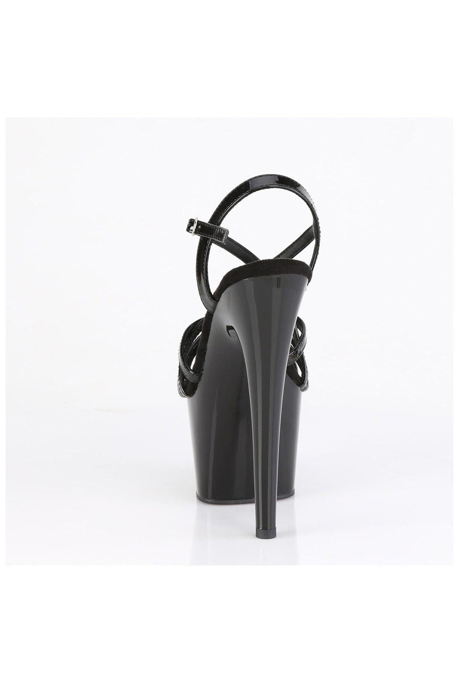 Pleaser  ADORE-713 Sandal in Black Patent