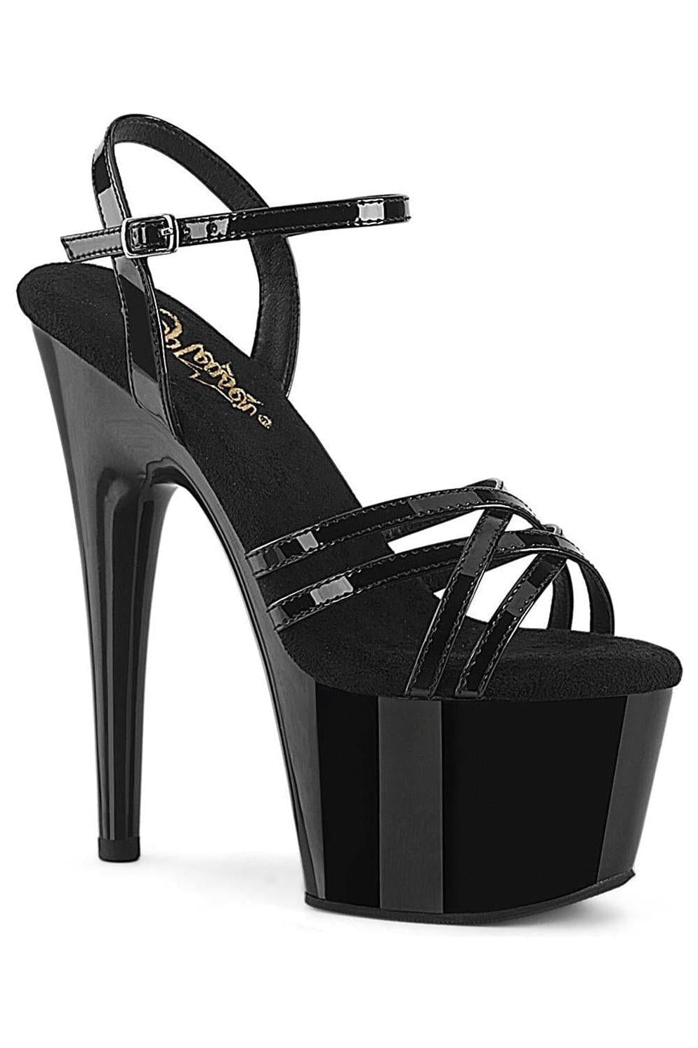 Pleaser  ADORE-717 Sandal in Black Patent from SexyShoes.com