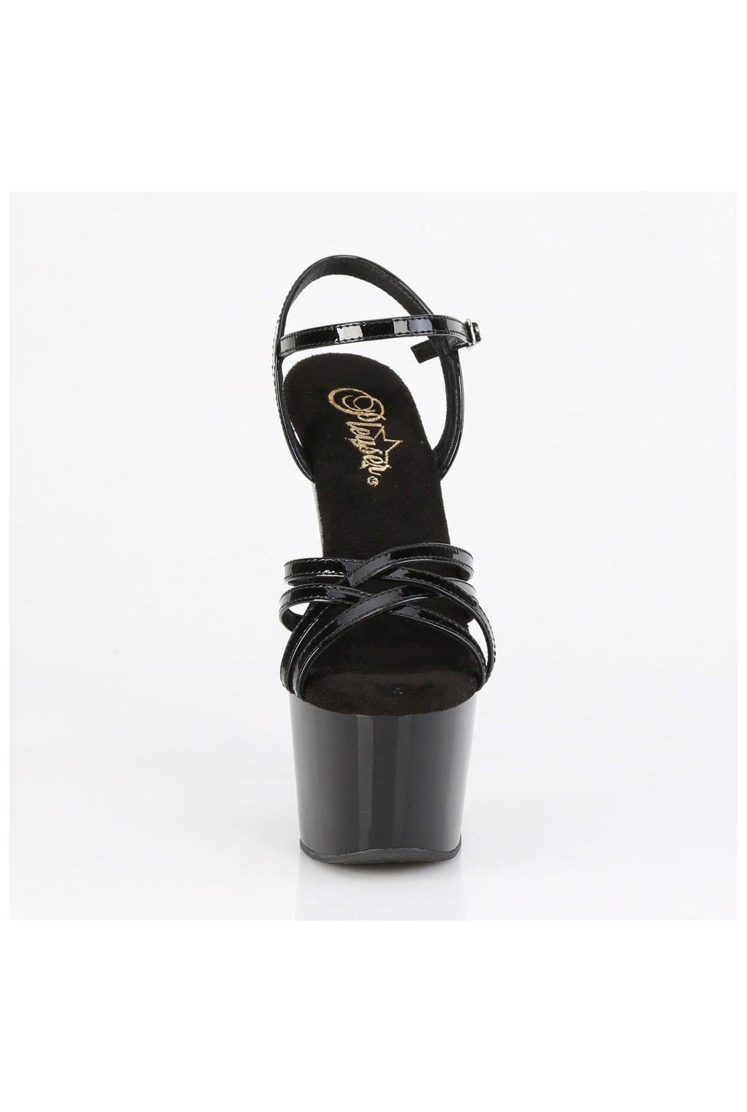 Pleaser  ADORE-717 Sandal in Black Patent