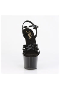 Pleaser  ADORE-717 Sandal in Black Patent