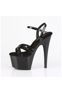Pleaser  ADORE-717 Sandal in Black Patent